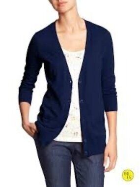 Banana Republic Womens Navy Blue Cardigan Sweater Size S With Pockets